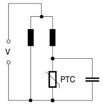 Einfacher Starterstromkreis des PTC-Thermistorbewegungsstarters für einphasiges Wechselstrommotoren